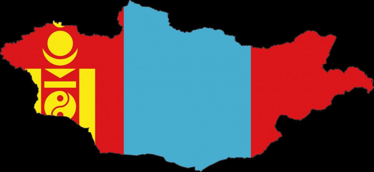 kat jeyografik nan Mongoli drapo