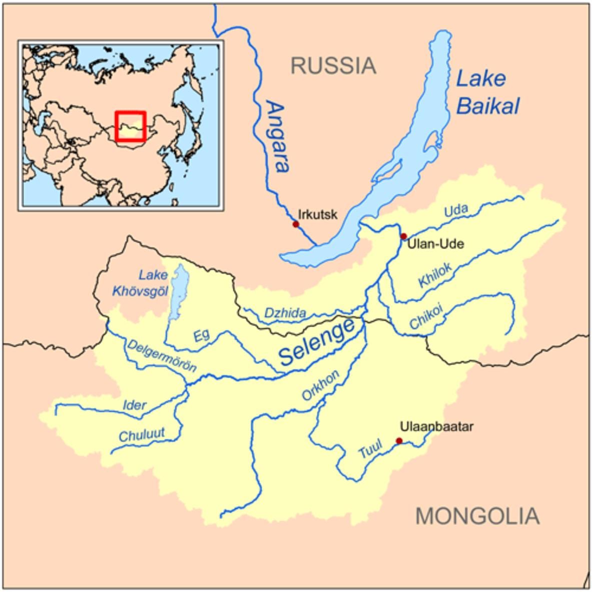 kat jeyografik nan Mongoli gwo larivyè lefrat