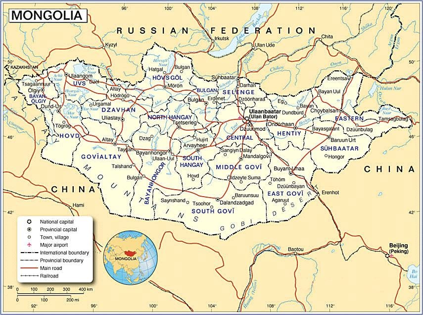 Mongoli kat jeyografik la touris