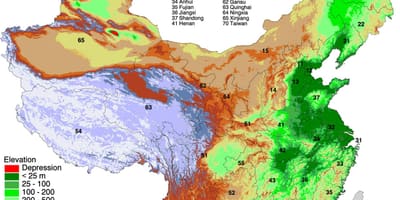 Kat jeyografik nan Mongoli elevasyon